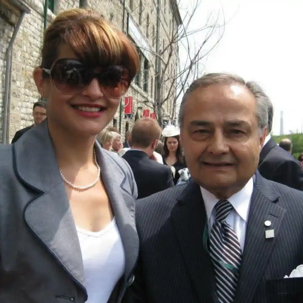 Thomas Saras  President of National Ethnic Press and Media Council of Canada, posing with Maria Voutsinas, Executive Director NEPMCC